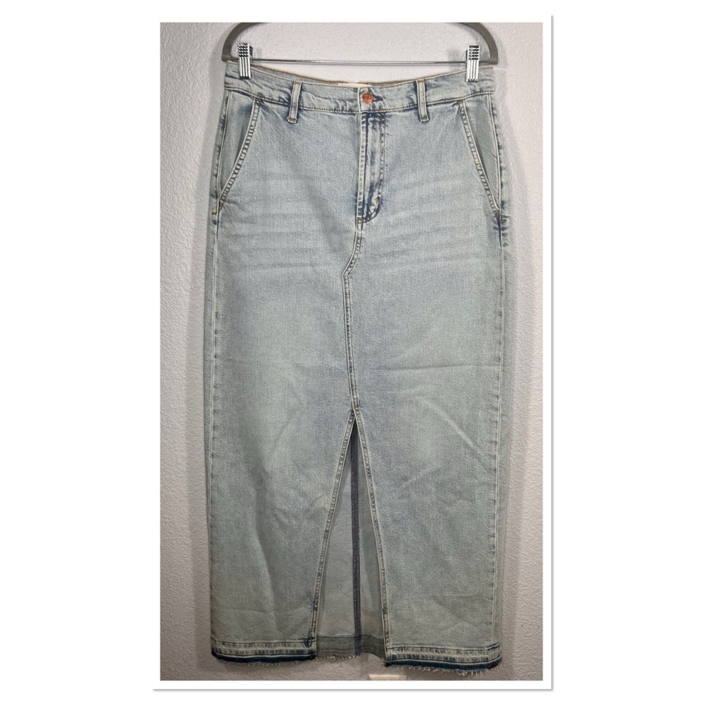 Rails Manhattan Denim Maxi Skirt Reef Let Down Hem Sz 29 Cotton Blend